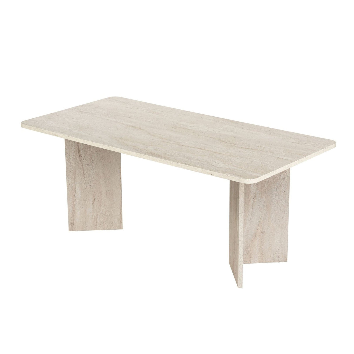 Dining table travertine melamine rectangular 180x89.5x75 cm - Linova