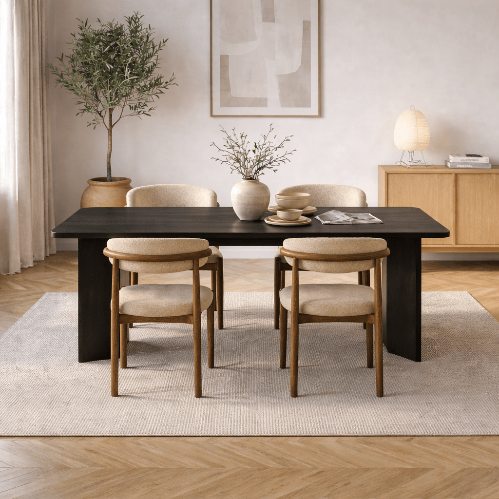 Eettafels - Eettafel Zwart Melamine rechthoekig 180x89,5x75 cm - Linova - Dimehouse