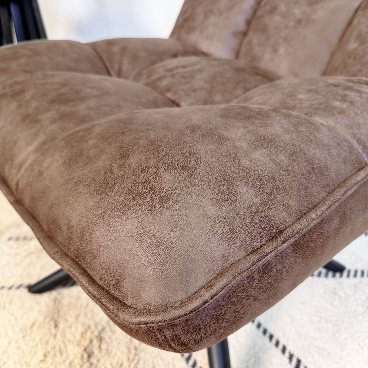 Swivel Chair Yuki Cognac Eco-leather 360° Rotatable