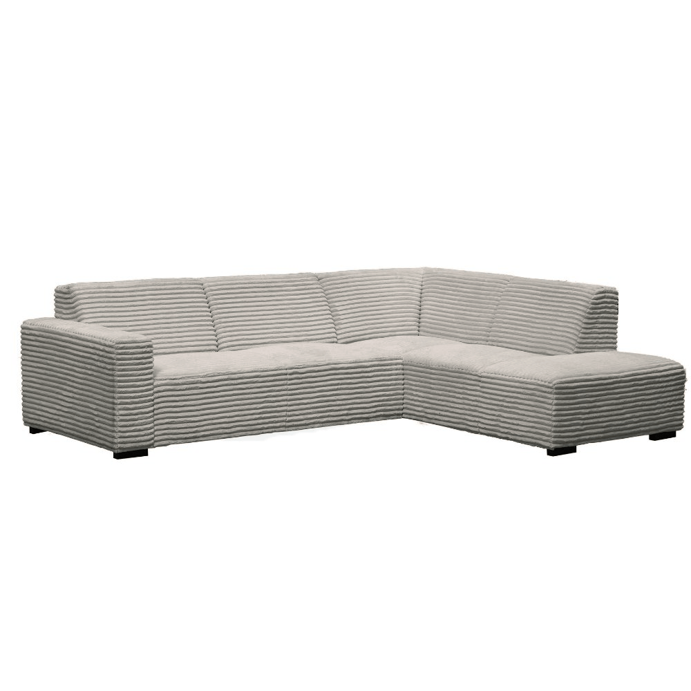 Beige corner sofa with super soft ribbed fabric Gavi - right