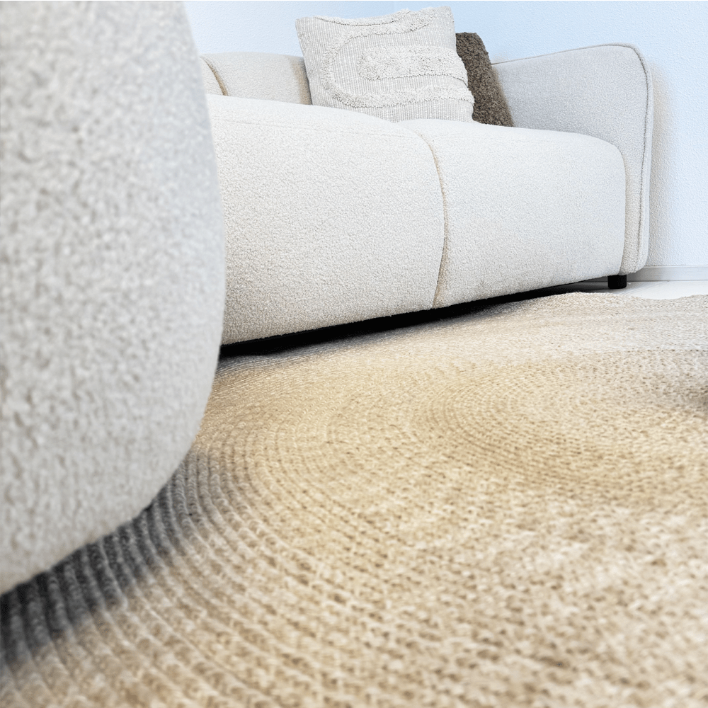 Corner sofa with organic shape crème curly Sophie - left