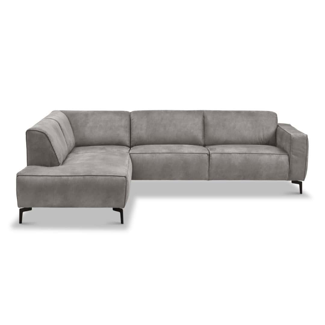 Industrial corner sofa anthracite eco-leather Brisbane - left