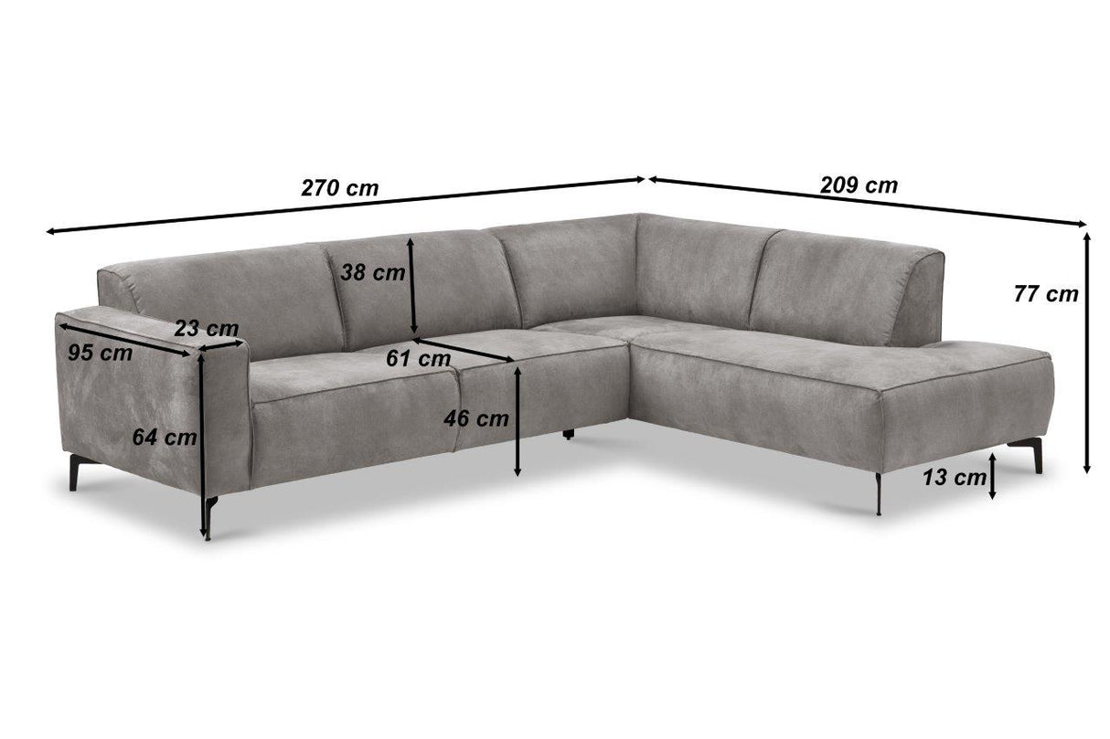 Industrial corner sofa cognac eco-leather Brisbane - left