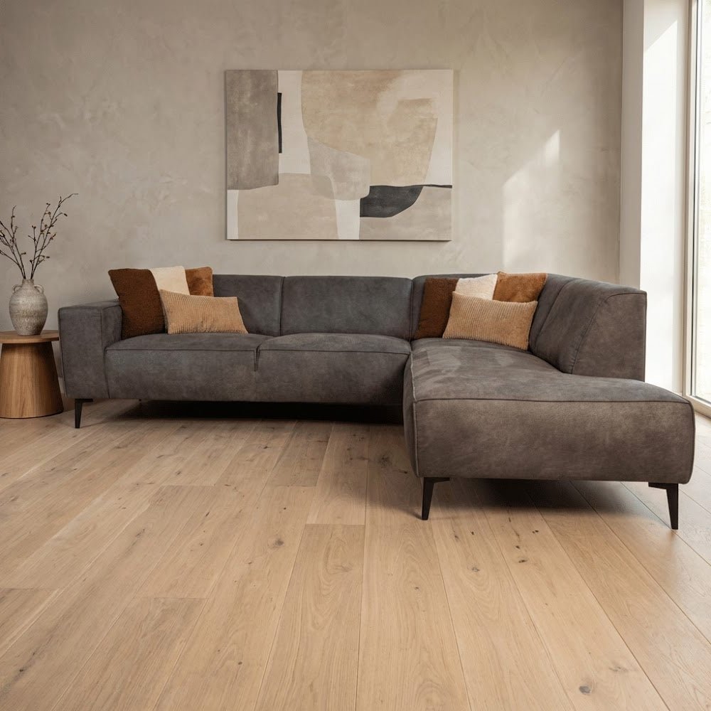 Industrial corner sofa anthracite eco-leather Brisbane - right