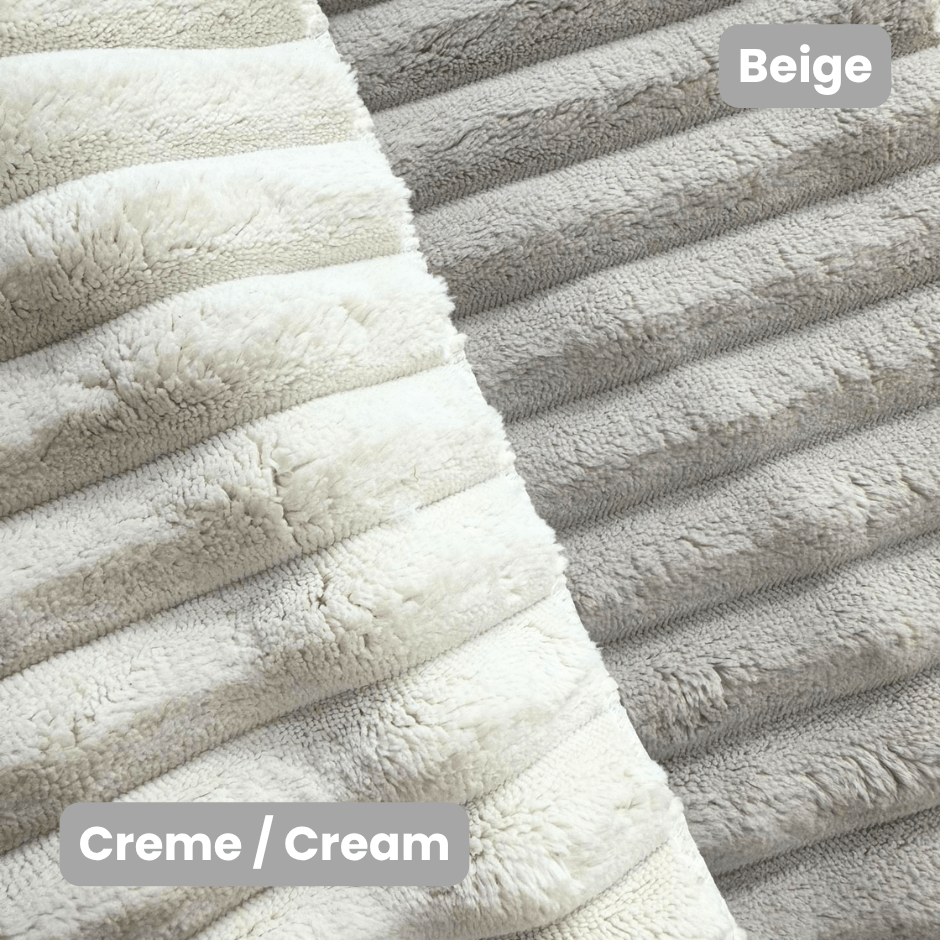 Corner sofa in cream super soft ribbed fabric Gavi - right