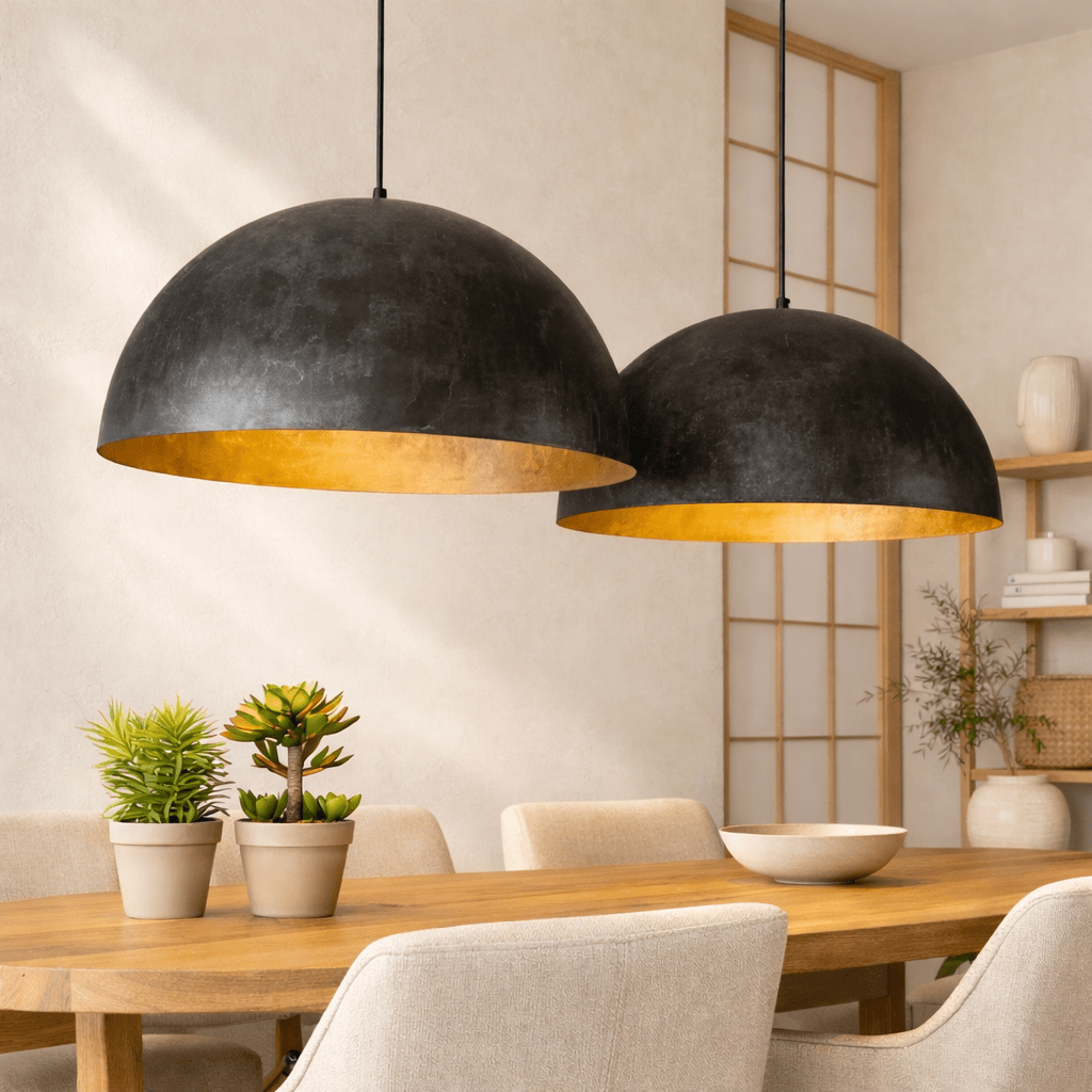 Hanglampen - Industriële Hanglamp Dacia 2 - lichts Antraciet Rond 2xØ60 cm - Dimehouse