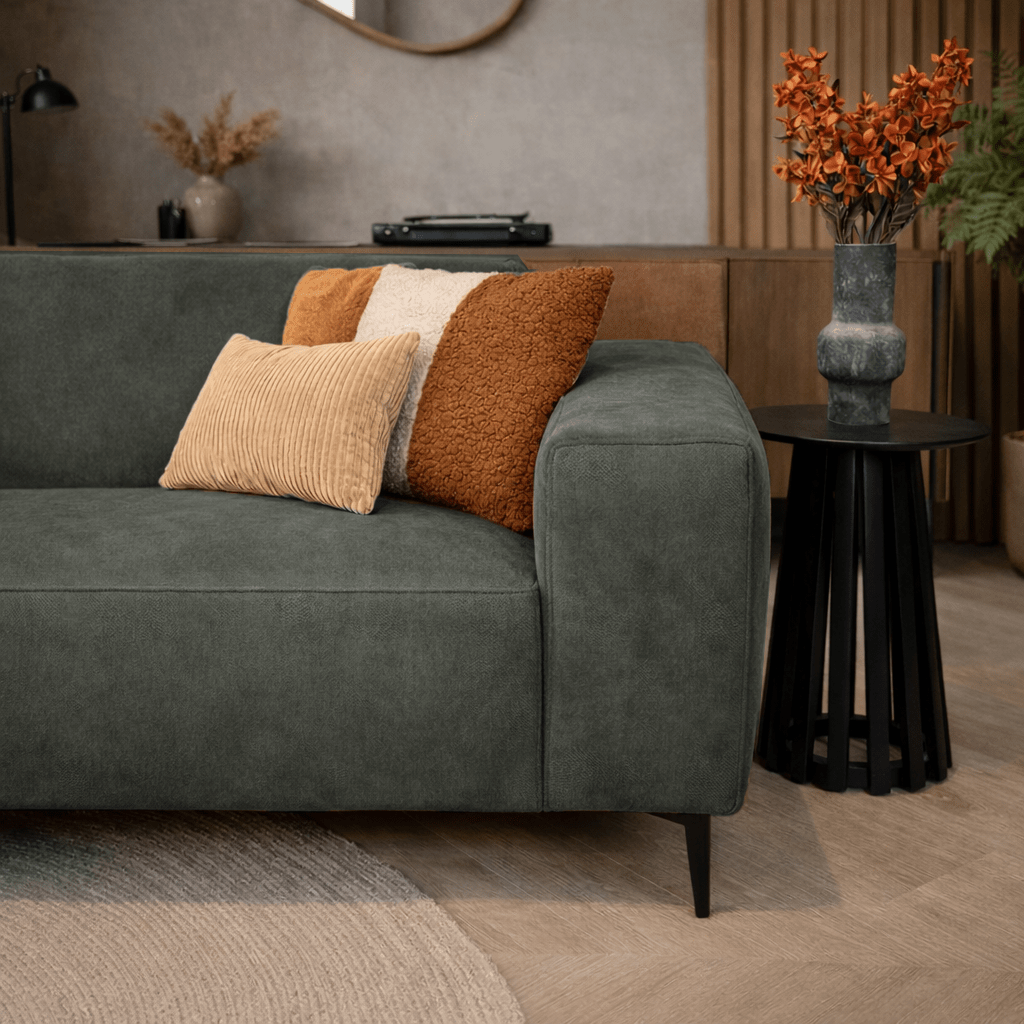 Industrial corner sofa cognac eco-leather Brisbane - left