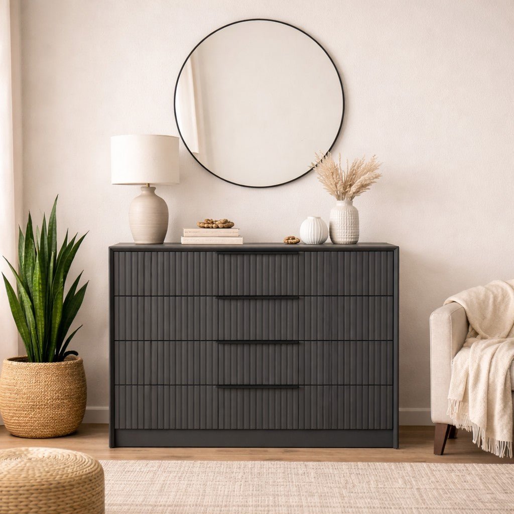 Chest of drawers bare luxury anthracite melamine 100x85x45 cm