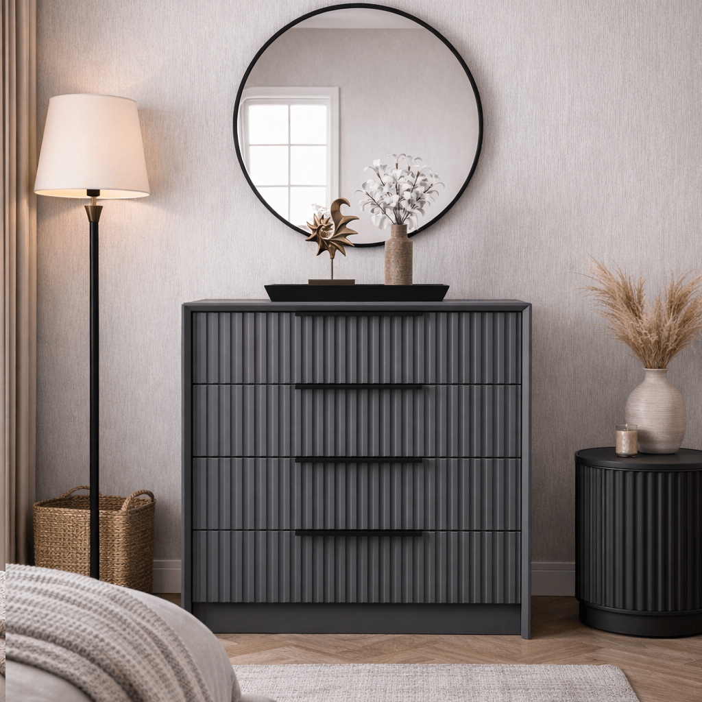 Chest of drawers bare luxury anthracite melamine 70x77x45 cm