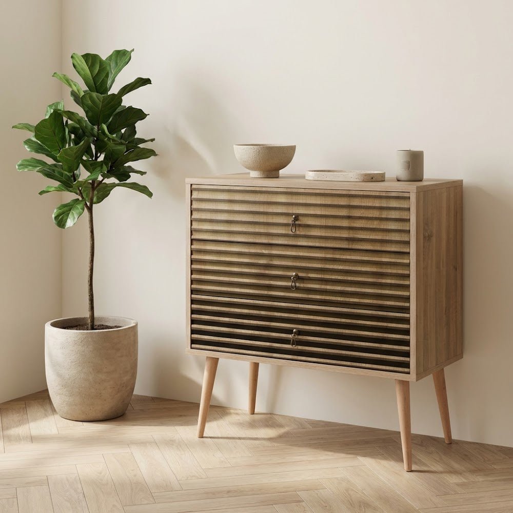 Ladekasten - Ladekast Trio Sonoma Eik Melamine 80x90x40 cm - Dimehouse