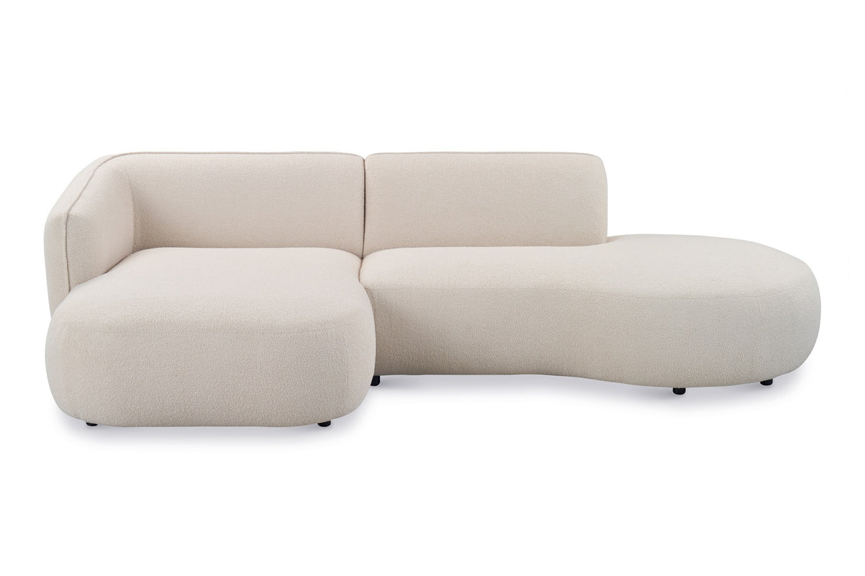 Corner sofa fully organic cream boucle Sophie - left