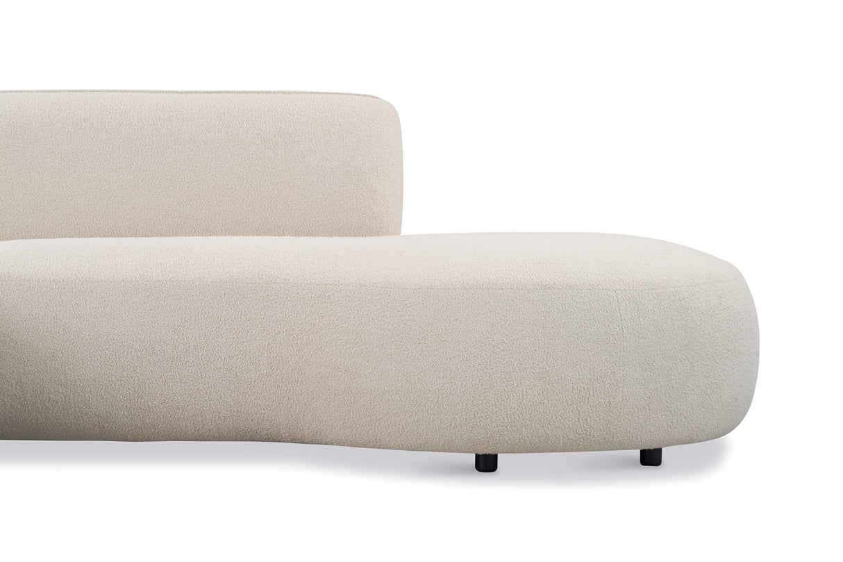 Corner sofa fully organic cream boucle Sophie - left