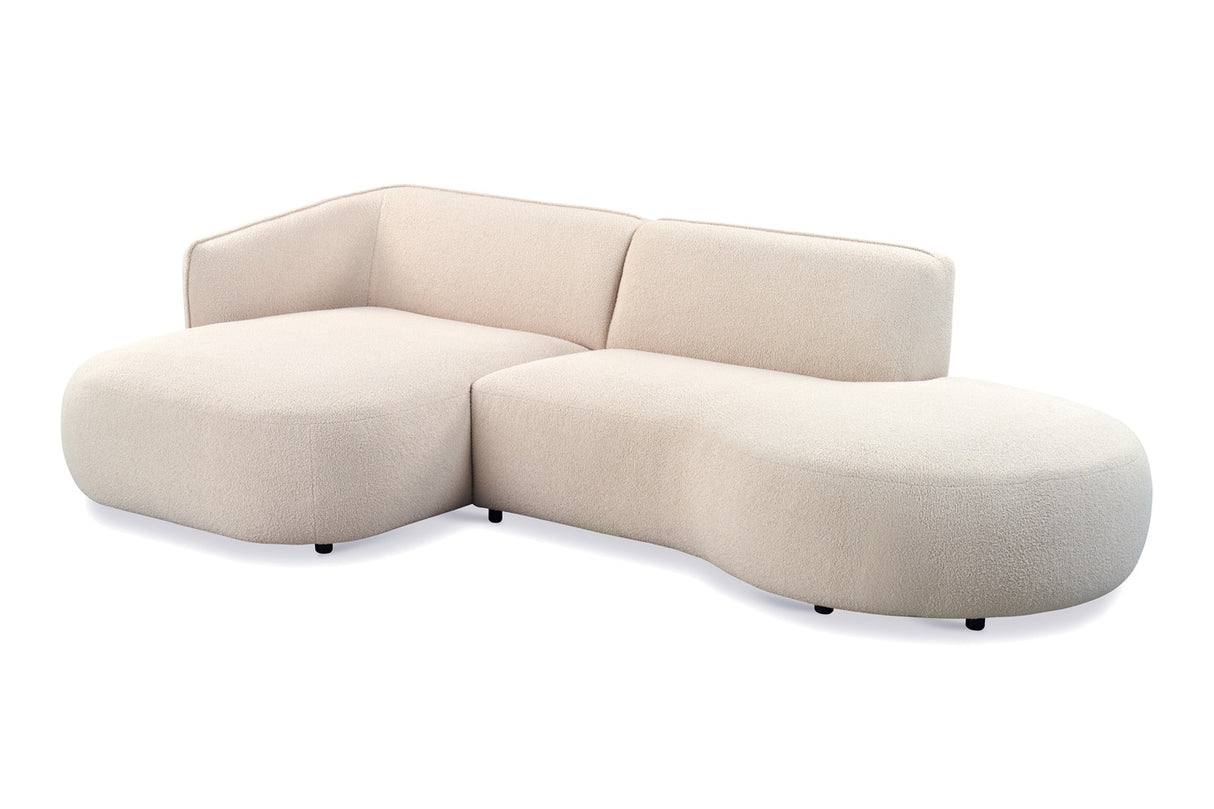 Corner sofa fully organic cream boucle Sophie - left