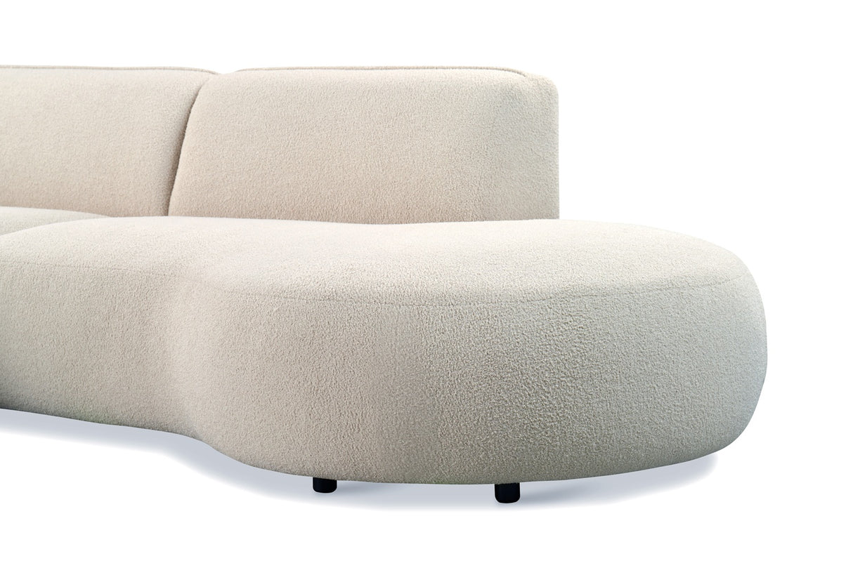 Corner sofa fully organic cream boucle Sophie - left