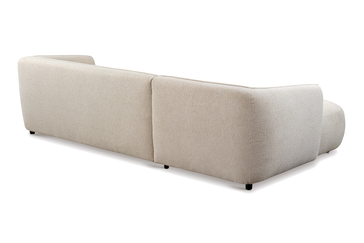 Corner sofa with organic shape crème curly Sophie - left