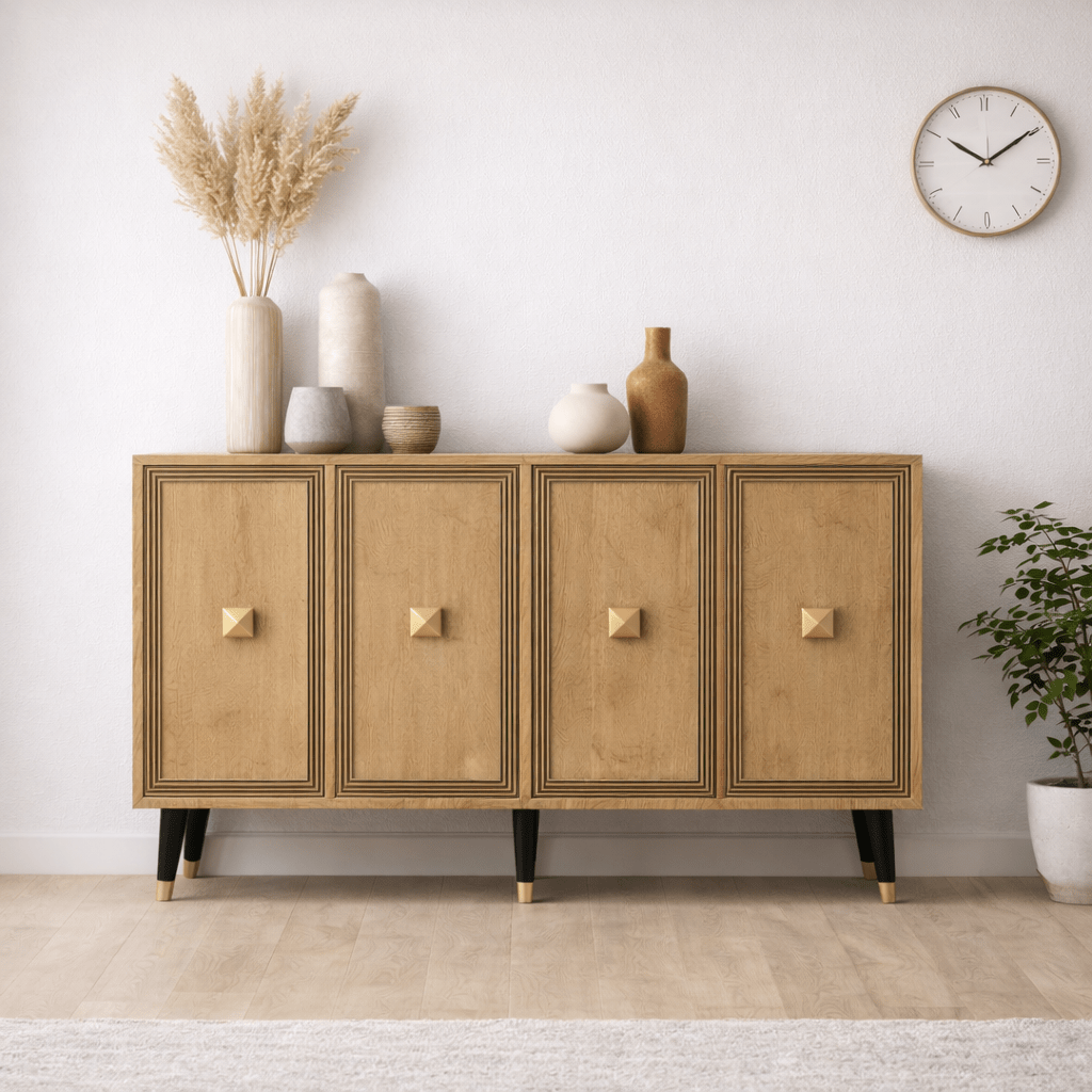 Dressoirs - Modern Dressoir Ansel Sapphire Eikenlook Melamine 120 cm - Dimehouse