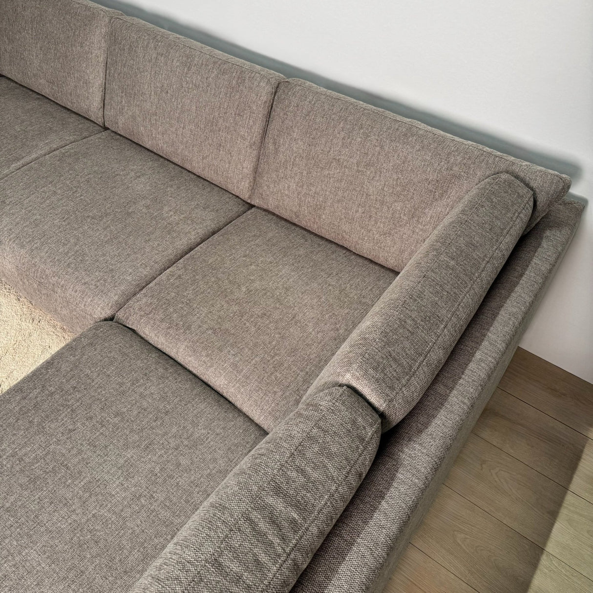 Modern U-Shape Corner Sofa Right Taupe Fabric Aniko 310x197x78 cm