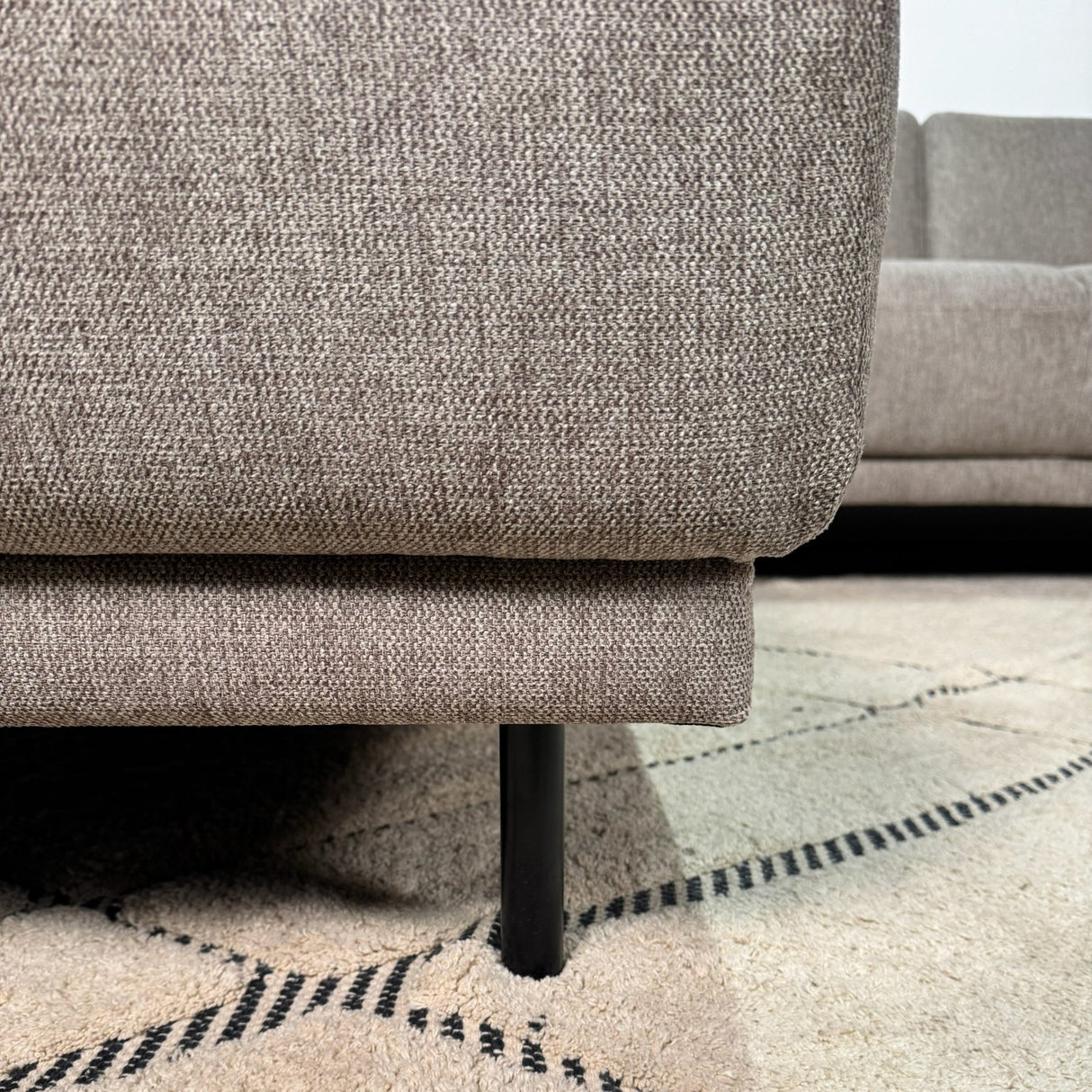 Modern 3-seater Corner Sofa Left Taupe Fabric Aniko with Lounger 240x197x78 cm