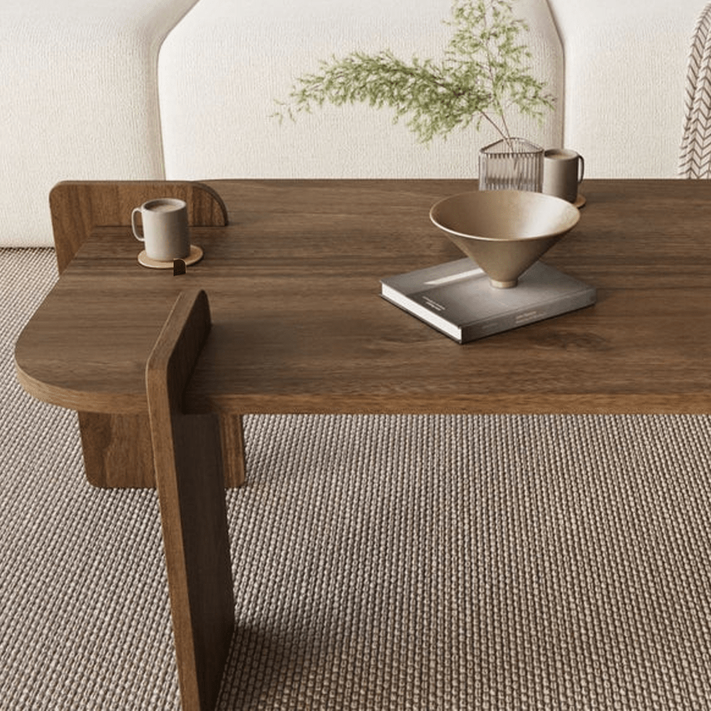 Salontafel Walnoot melamine - 120 x 60 cm - ronde hoeken - Lovge