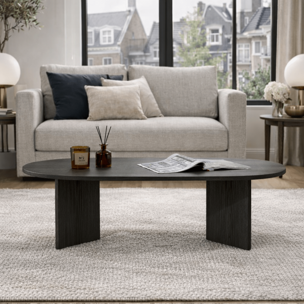 Sable Lumière Black Coffee Table 119x60 cm Melamine