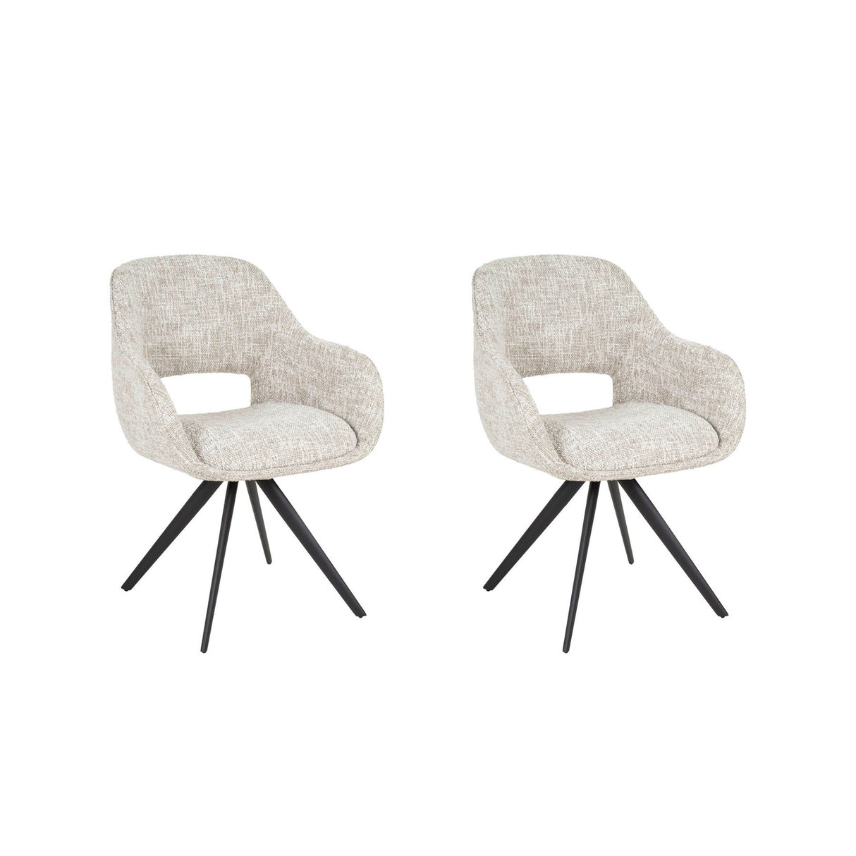 Set of 2 Dining Chairs Springo Swivel Eagle Cream