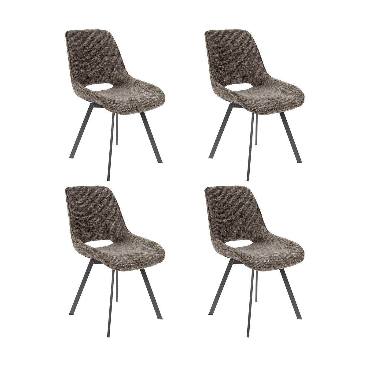 Set of 4 Riviera Rich Taupe dining chairs, swivel