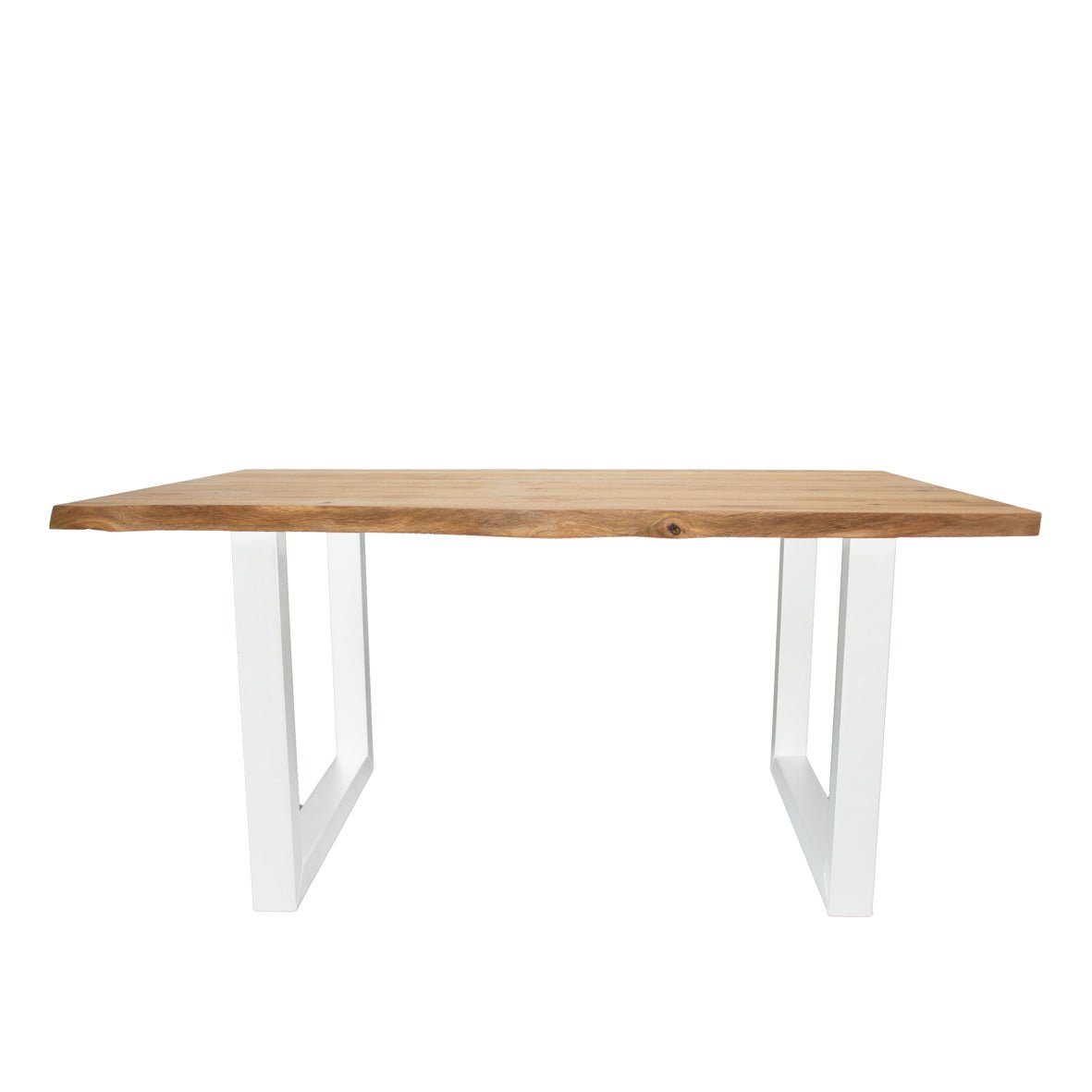 Dining Table Revi Oak - Tree Trunk Shape - White U-Leg