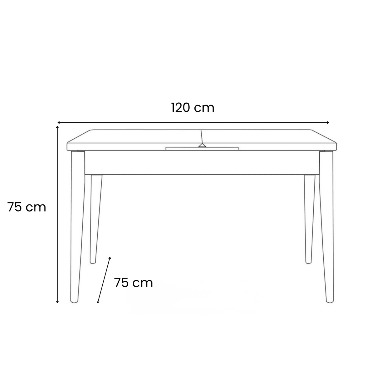 Eettafels - Uitschuifbare eettafel Dennen Melamine - 120 tot 155 cm - inclusief bankjes - Santo - Dimehouse