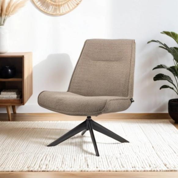 Fauteuils - Draaibare fauteuil Marijn teddy taupe - Dimehouse