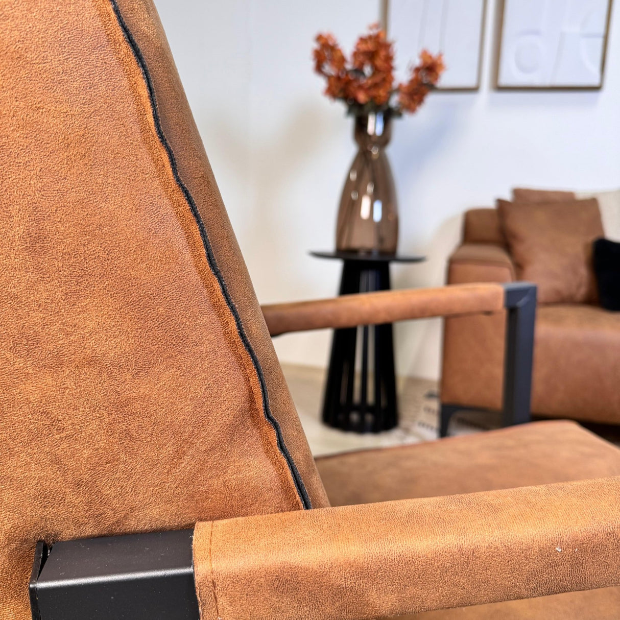 Tiger Industrial Leather Armchair Cognac