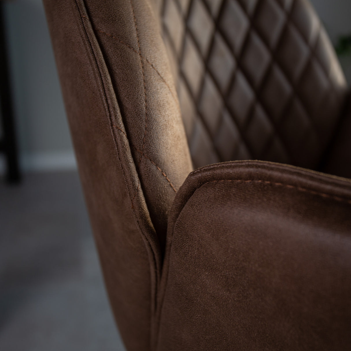 Swivel Bar Stool Taupe Microfiber Fabric Novan - Adjustable - With Armrests