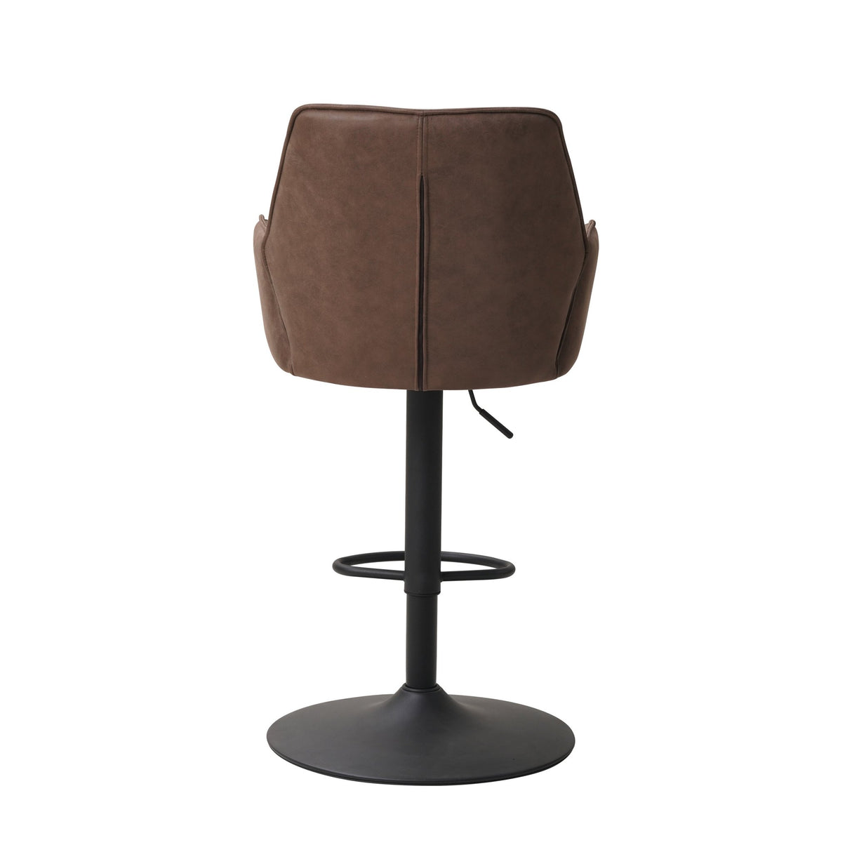 Swivel Bar Stool Taupe Microfiber Fabric Novan - Adjustable - With Armrests