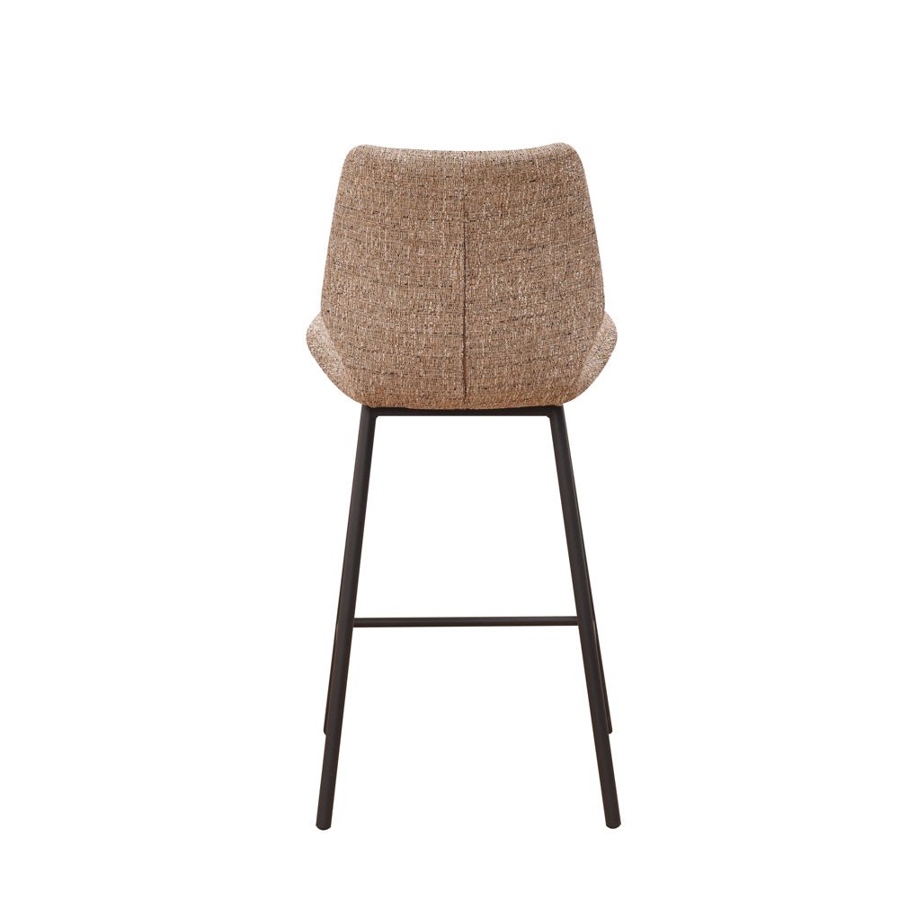 Beau Bar Stool Beige Chenille Fabric - 67 cm Seat Height - Without Armrests