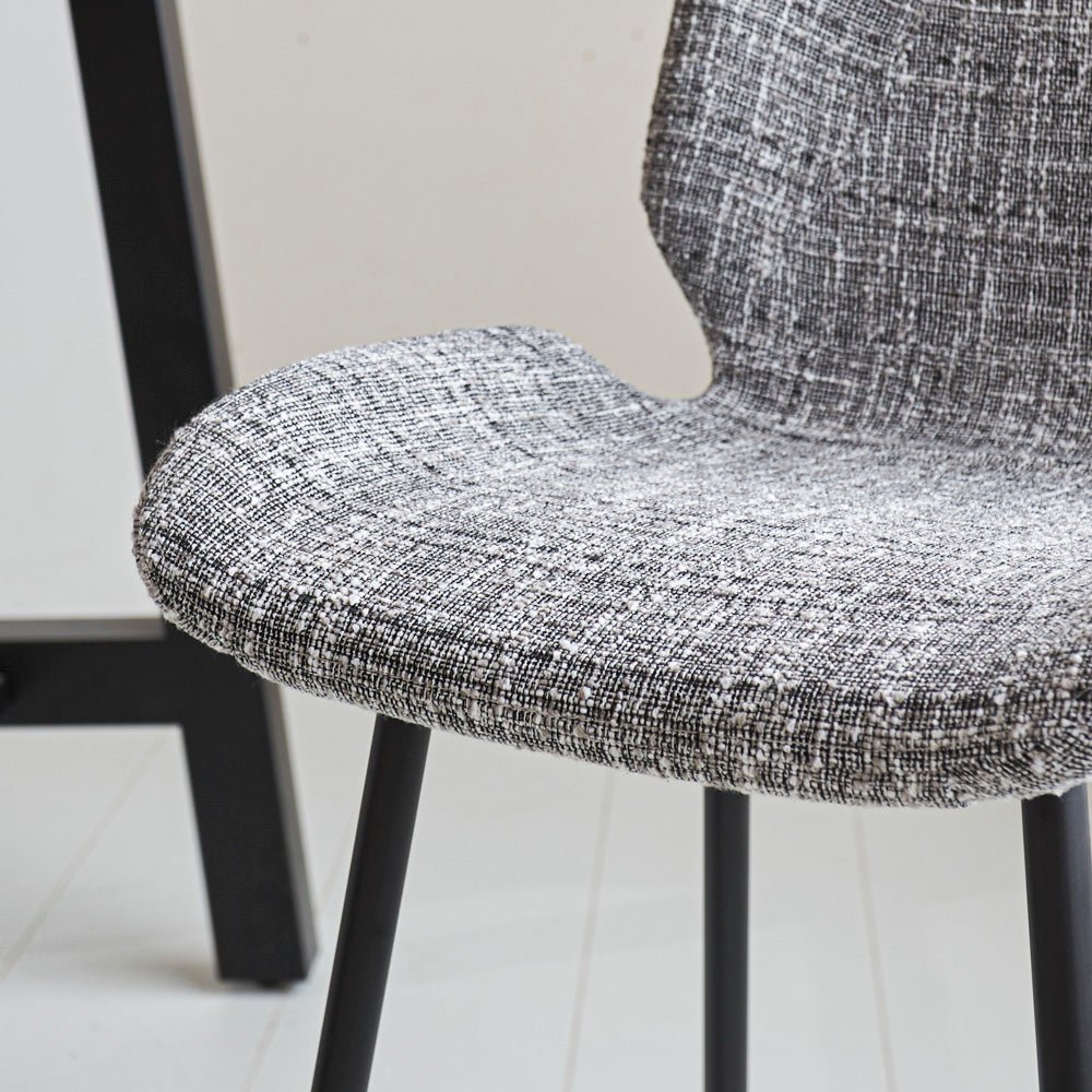 Beau Bar Stool Light Gray Chenille Fabric - 67 cm Seat Height - Without Armrests