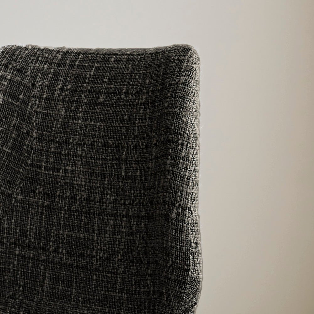 Beau Bar Stool Black Chenille Fabric - 67 cm Seat Height - Without Armrests