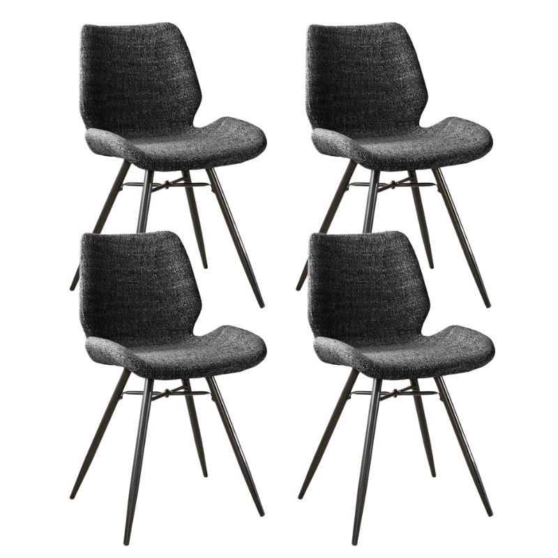 Beau Dining Chair Anthracite Chenille Fabric - Without Armrests