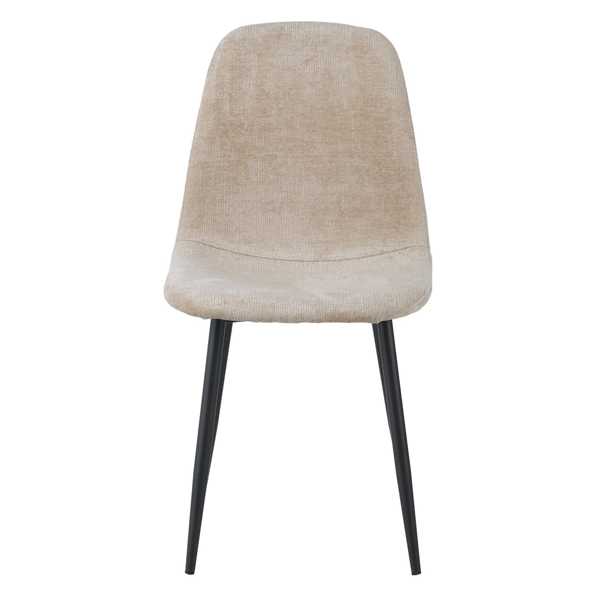 Set of 4 Scandinavian Dining Chairs Beige Chenille Fabric Swift - Without Armrests