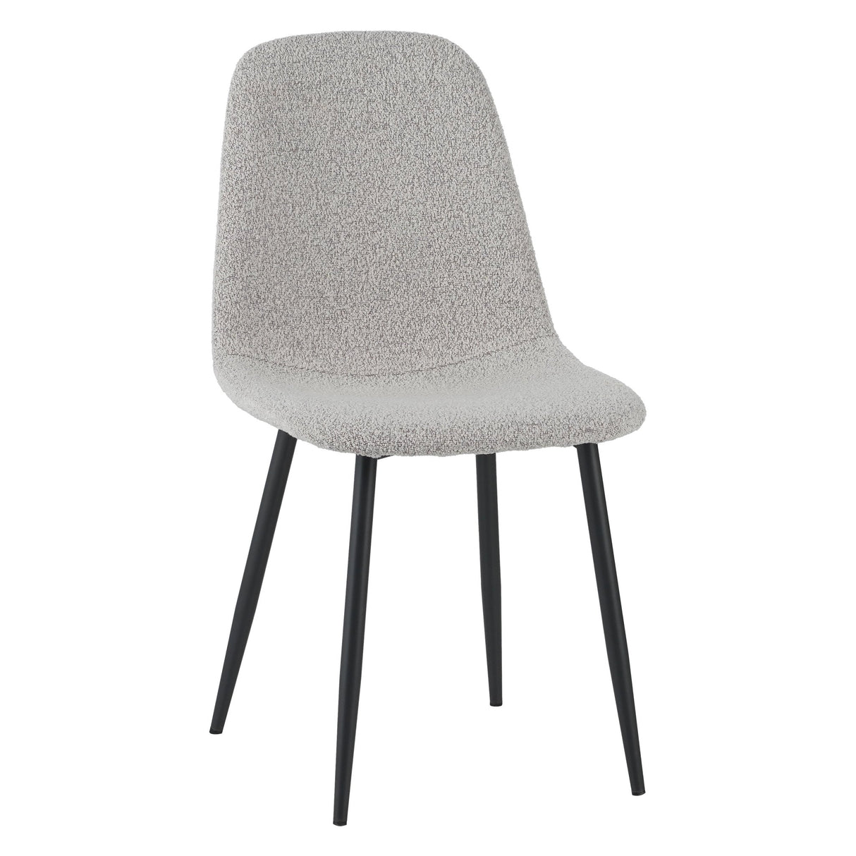 Set of 4 Scandinavian Dining Chairs Natural Melange Bouclé Fabric Swift - Without Armrests