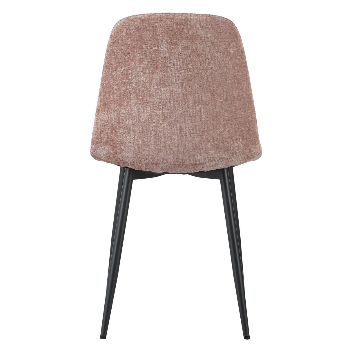 Set of 4 Scandinavian Dining Chairs Old Pink Chenille Fabric Swift - Without Armrests