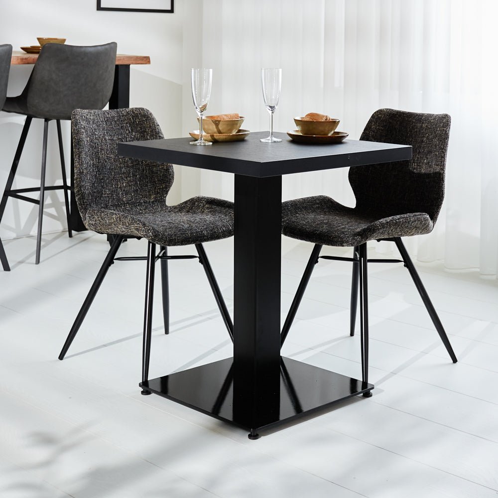 Bistrotafels - Bistrotafel Robin vierkant melamine zwart - Dimehouse