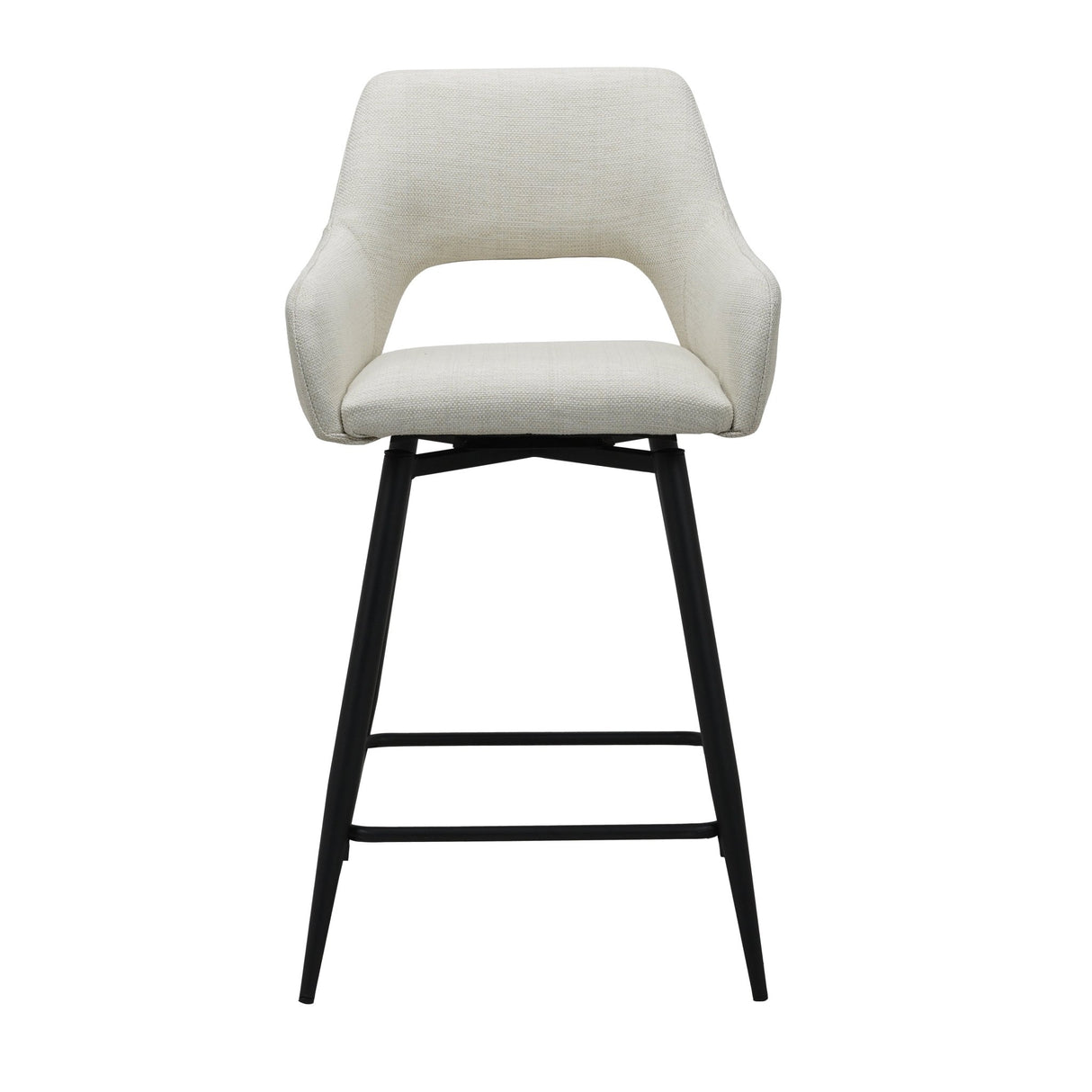 Swivel Bar Stool Beige Fabric Skye - Seat Height 67 cm - With Armrests