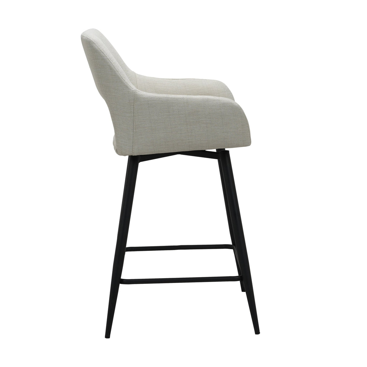 Swivel Bar Stool Beige Fabric Skye - Seat Height 67 cm - With Armrests