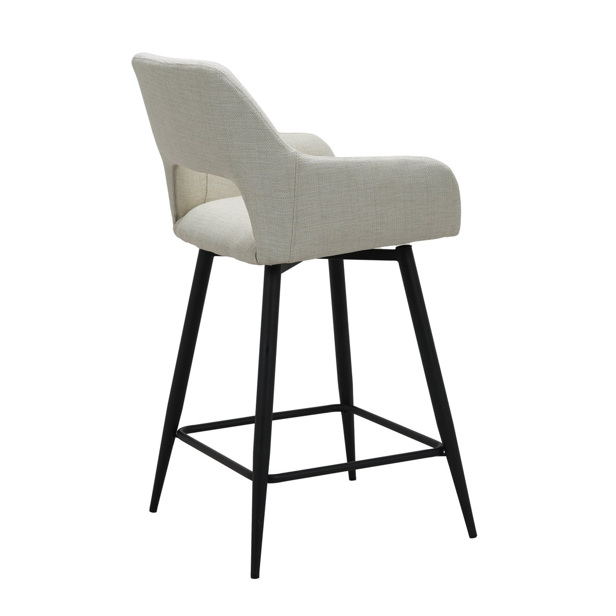 Swivel Bar Stool Beige Fabric Skye - Seat Height 67 cm - With Armrests