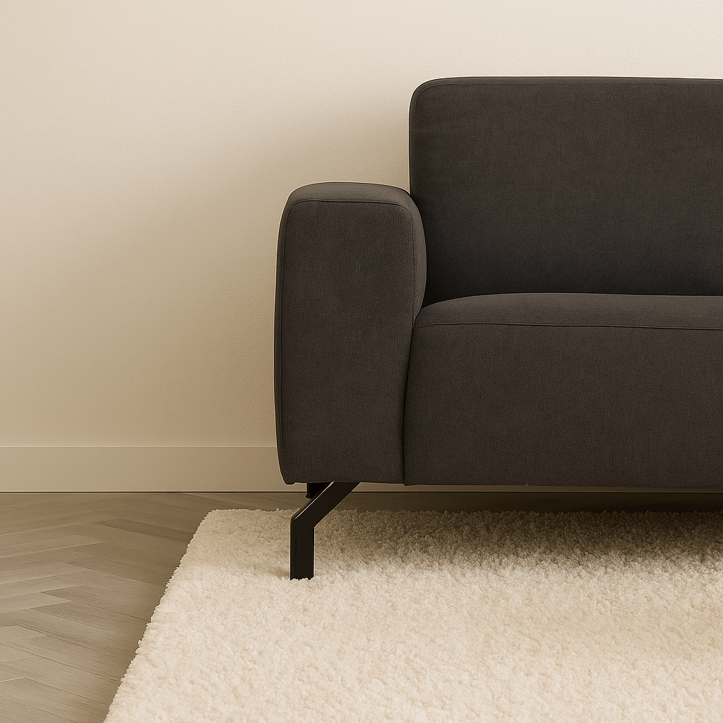 Verona Industrial Corner Sofa Fabric Anthracite Right