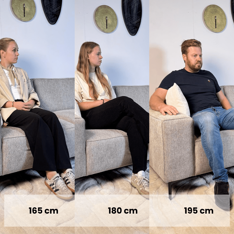 Taupe chenille corner sofa upholstered Ravi – right