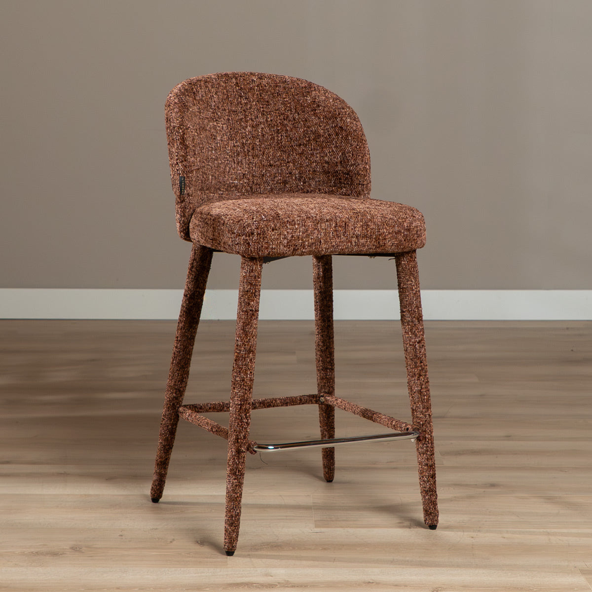 Bar stool Charlie chenille copper 69 cm - image 3