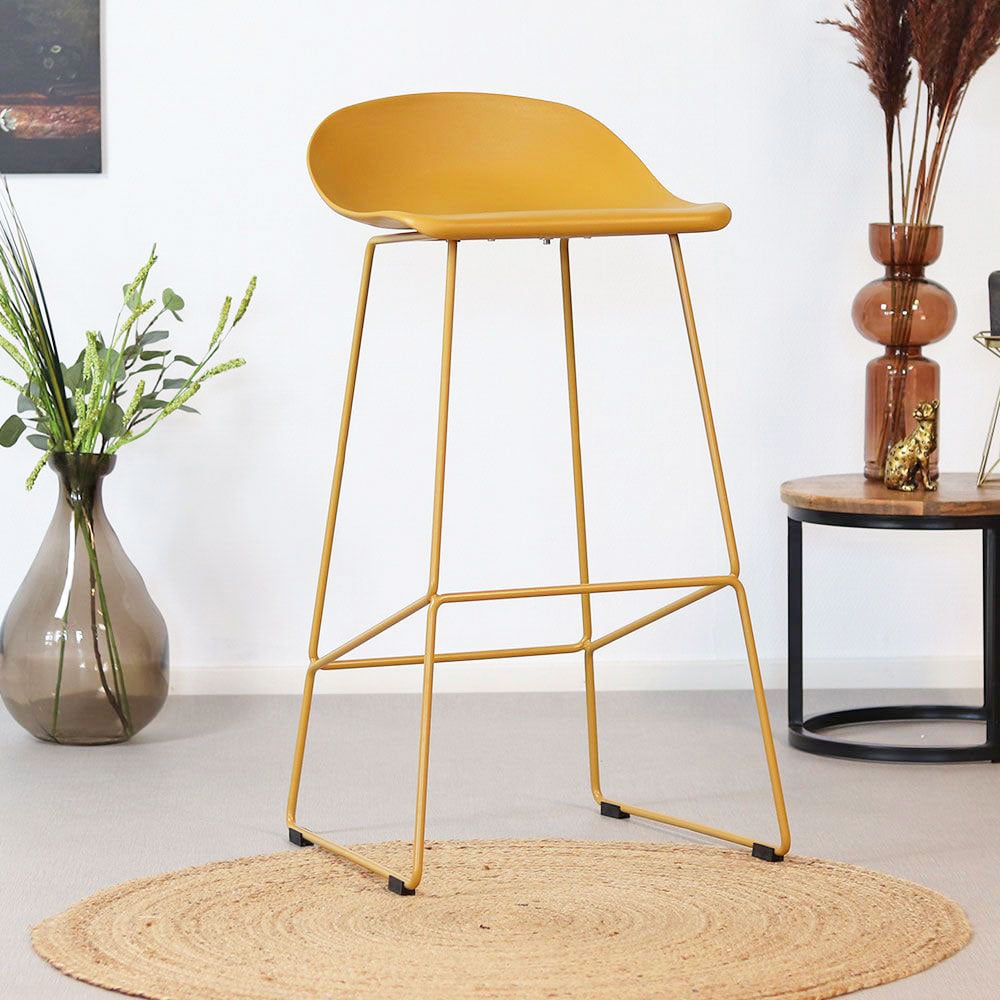 Bar stool Ellen yellow Scandinavian design 76 cm - image 1