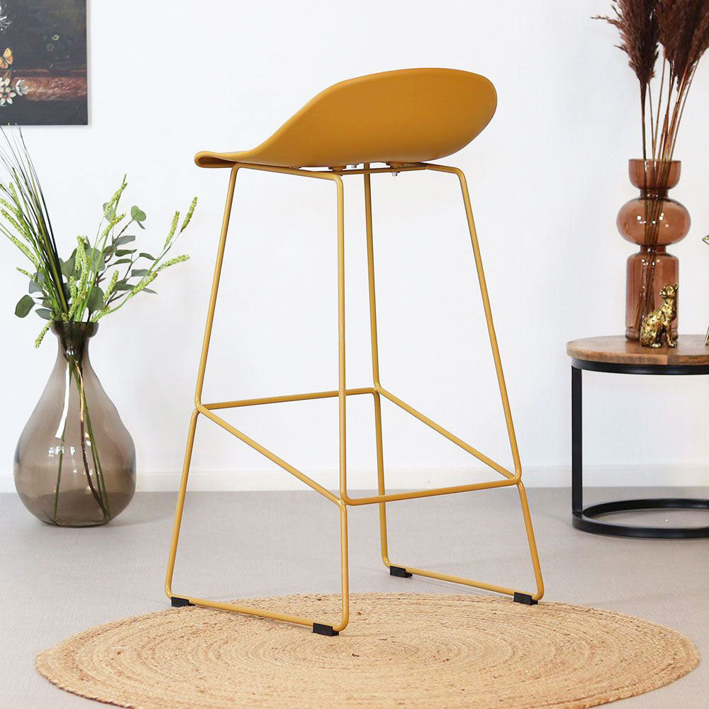 Bar stool Ellen yellow Scandinavian design 76 cm - image 3
