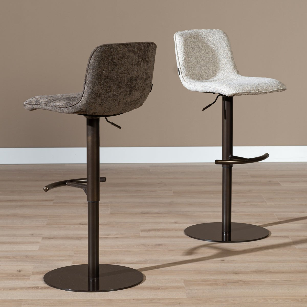 Bar stool Jack mixed fabric off white/brown 60-82 cm mixed 45 cm wide
