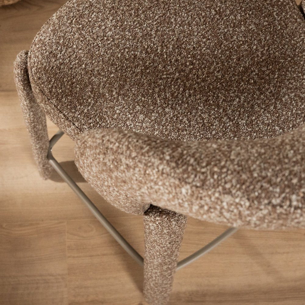 Barkruk June bouclé bruin 70 cm Bouclé